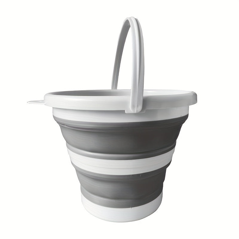 Versatile & Compact Folding Bucket with Handle - Portable, Durable for Camping, Fishing, Car Wash, Easy Storage