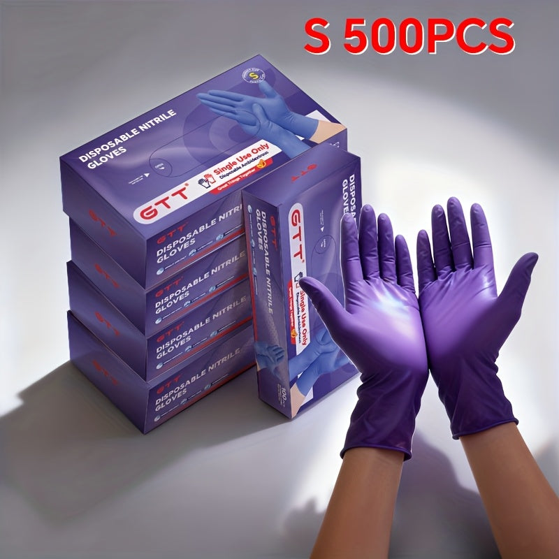 500pcs Dark Purple Disposable Nitrile Gloves - 4.5 Mil, Latex-Free And Powder-Free, 4 Sizes Available (S\u002FM\u002FL\u002FXL), Multi-Functional Cleaning Gloves, Stylish Cleaning Gloves, Special for Kitchen Users, Suitable for All Four Seasons