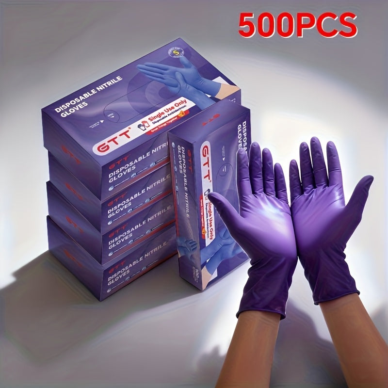 500pcs Dark Purple Disposable Nitrile Gloves - 4.5 Mil, Latex-Free And Powder-Free, 4 Sizes Available (S\u002FM\u002FL\u002FXL), Multi-Functional Cleaning Gloves, Stylish Cleaning Gloves, Special for Kitchen Users, Suitable for All Four Seasons