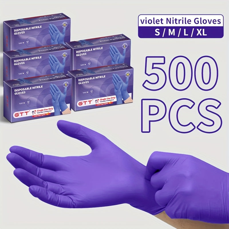 500pcs Heavy-Duty Nitrile Gloves - Latex & Powder-Free, Large Size, Hypoallergenic Disposable Gloves Suitable for Construction, Cleaning, Use, Durable & Comfortable, Suitable for Latex-Sensitive Users, Sensitive Light Beige