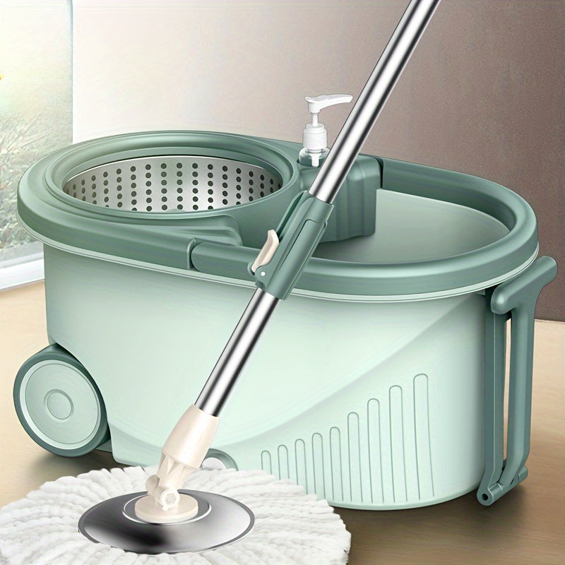 A Set Of Mops, Household Dual-drive Rotary Mops And Bucket Sets, No-wash Mops, Dry And Wet Two, Wash Two In One, 360 Degrees Option for All Kinds Of Floors