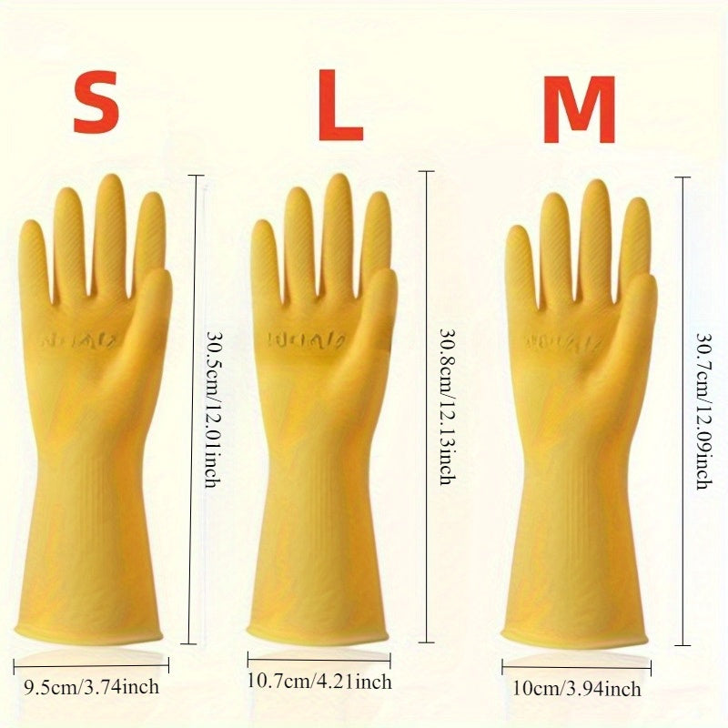 8-Pack Heavy-Duty Latex Dishwashing Gloves | Bright Yellow, Reusable, Soft and Durable Cleaning, Suitable for Home, Restaurant, and Commercial Use