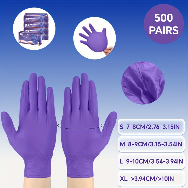 500pcs Heavy-Duty Nitrile Gloves - Latex & Powder-Free, Large Size, Hypoallergenic Disposable Gloves Suitable for Construction, Cleaning, Use, Durable & Comfortable, Suitable for Latex-Sensitive Users, Sensitive Light Beige