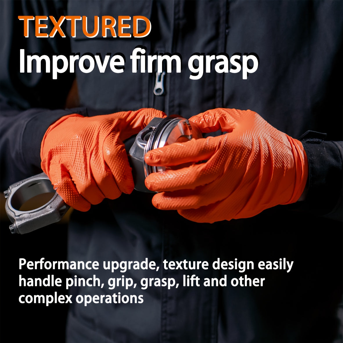 1 Box (Bulk Packaging) 8mil Heavy-Duty Nitrile Gloves - Latex-Free,, Food Safe, Non-Sensitive (No Allergens), Lab, Cleaning, & Food Prep Gloves - Durable Non-Rubber Handwear