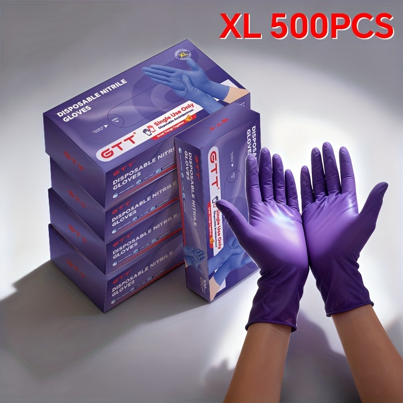 500pcs Dark Purple Disposable Nitrile Gloves - 4.5 Mil, Latex-Free And Powder-Free, 4 Sizes Available (S\u002FM\u002FL\u002FXL), Multi-Functional Cleaning Gloves, Stylish Cleaning Gloves, Special for Kitchen Users, Suitable for All Four Seasons