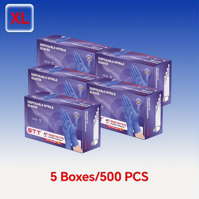 500pcs Heavy-Duty Nitrile Gloves - Latex & Powder-Free, Large Size, Hypoallergenic Disposable Gloves Suitable for Construction, Cleaning, Use, Durable & Comfortable, Suitable for Latex-Sensitive Users, Sensitive Light Beige
