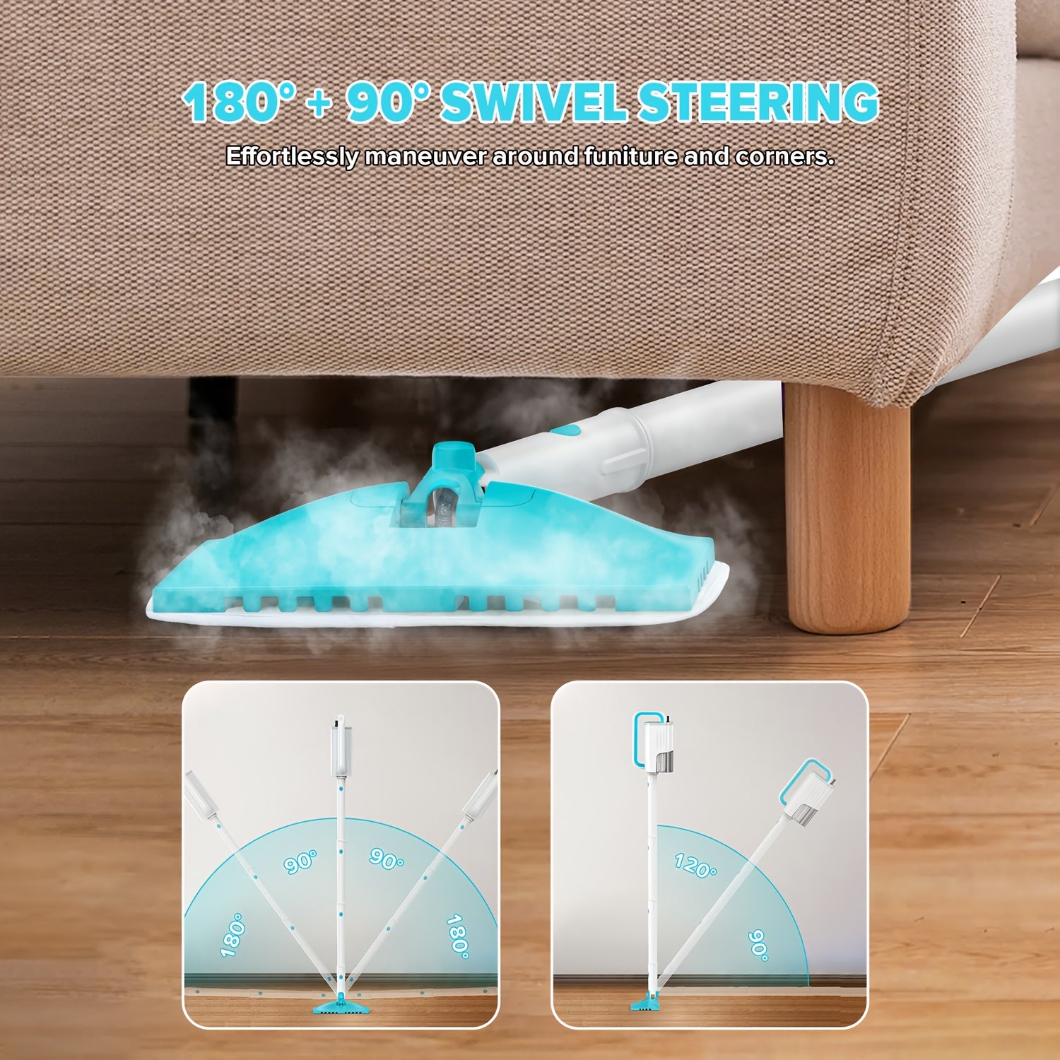 10-in-1 Versatile Powerhouse VM6 Steam Mop | Featuring 230°F Superheated Steam, 230 RPM Rotating Mop Heads, Multiple Additions, Safe Scrubbing for All Floors, No Chemicals, 99.99% Germ Removal