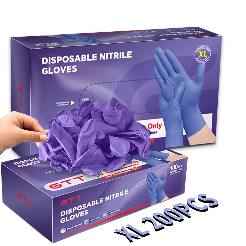 5, 000 Blue\u002FBlack\u002FPurple Disposable Gloves Made of Nitrile, 200 Units Per Pack, Large Size, Latex-Free And Powder-Free, Ideal for, Cleaning Tasks, Automotive Repairs, Beauty Salons, And Pet Care