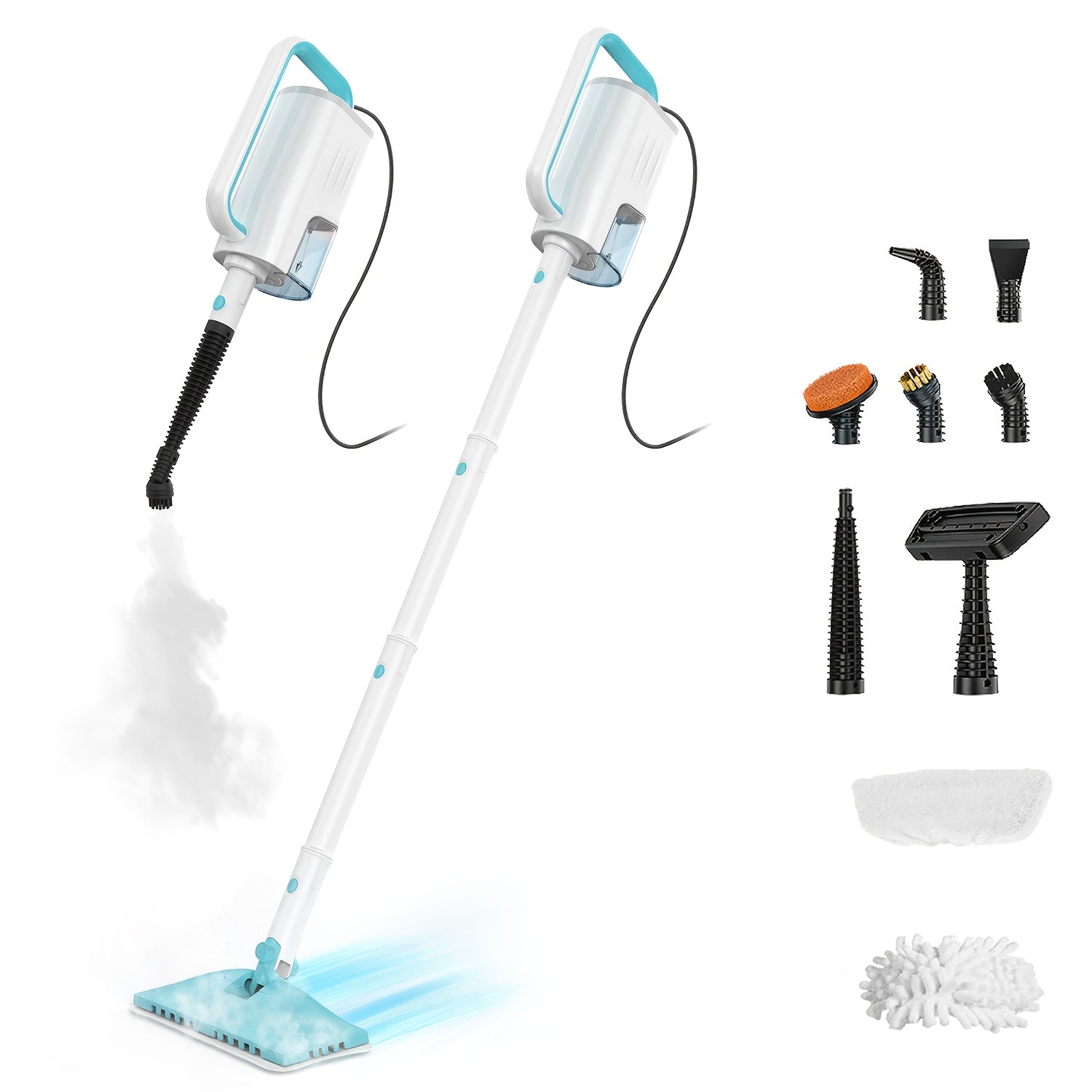 10-in-1 Versatile Powerhouse VM6 Steam Mop | Featuring 230°F Superheated Steam, 230 RPM Rotating Mop Heads, Multiple Additions, Safe Scrubbing for All Floors, No Chemicals, 99.99% Germ Removal