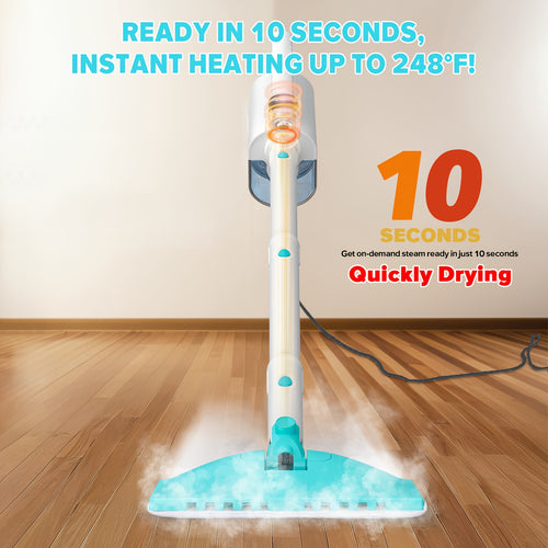 10-in-1 Versatile Powerhouse VM6 Steam Mop | Featuring 230°F Superheated Steam, 230 RPM Rotating Mop Heads, Multiple Additions, Safe Scrubbing for All Floors, No Chemicals, 99.99% Germ Removal
