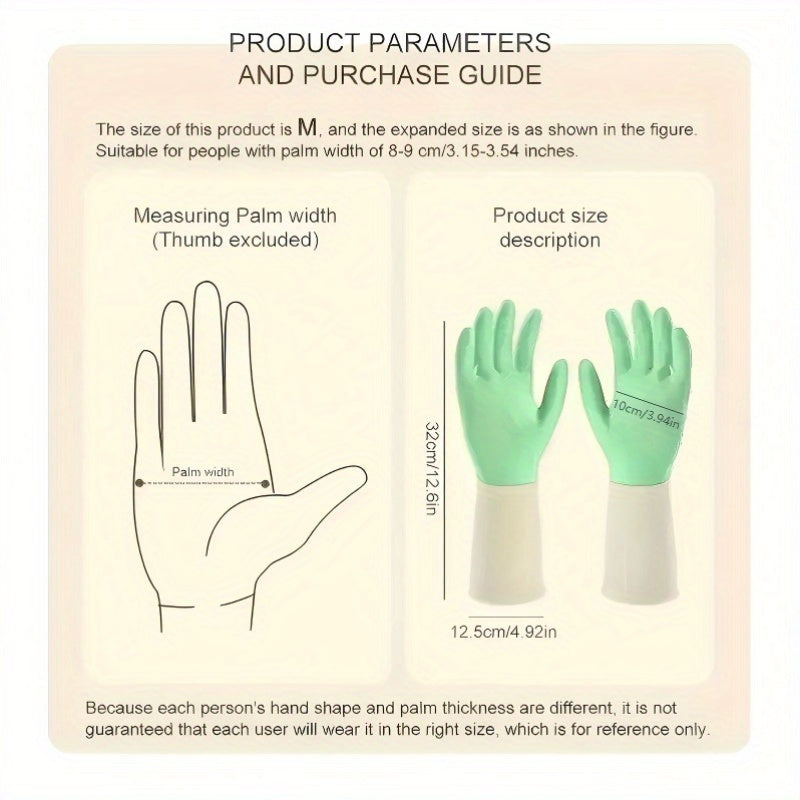 8pcs\u002F4 Pairs of Dishwashing Gloves | Reusable, Suitable for Kitchen, Bathroom, and Home Cleaning, Green and White Design, Perfect for Wet and Smooth Tasks, Made of PVC